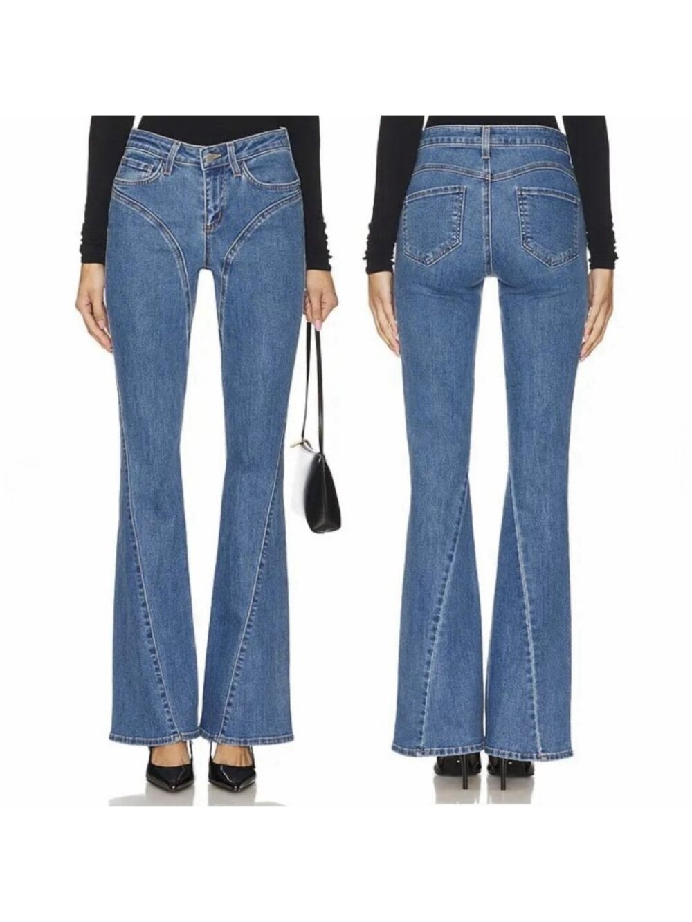 L'AGENCE Deanna Low Rise Flare Blue Jeans Stretch Denim Women’s Size 29